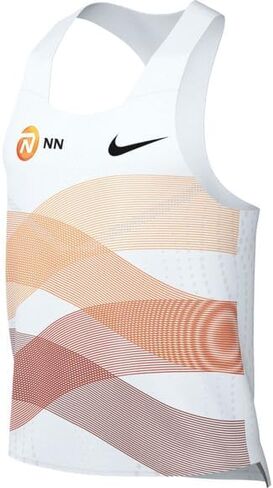 Nike Men's AeroSwift NN Running Singlet, White/Orange, Medium in Saudi Arabia