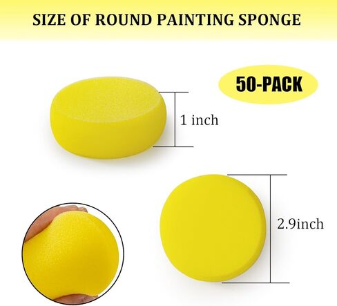 50 عبوة من إسفنجة رسم الوجه، إسفنجة اصطناعية بألوان مائية مقاس 2.9 بوصة، إسفنجة مستديرة للفنانين لطلاء الوجه، والألوان المائية، والحرف اليدوية، والفخار، والطين، والسيراميك in Kuwait