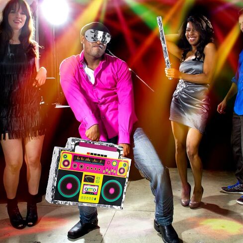 Boombox Pinata with Pinata Stick & Hanging Loop 80s Theme Hip Hop Radio Music Pinata Birthday Party Pinata for Retro 90s Birthday Party Decorations for Kids & Adults in Saudi Arabia