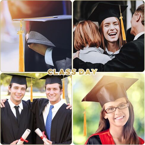 Hicarer 18 Pieces 2024 Year Academic Graduation Tassel Charm Set Gold Tassel Charm Soft Handmade Cap Tassel Accessories for Graduate Cap Hats Ceremony Decoration Souvenir Phone Charm in Saudi Arabia