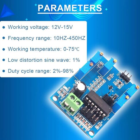 DAOKAI ICL8038 وحدة مولد الإشارة 10 هرتز - 450 كيلو هرتز مولد التردد المنخفض المتوسط ​​DC12-15V وحدة مولد مصدر إشارة الموجة الثلاثية / المستطيلة / الجيبية مع كابل دوبونت in Kuwait