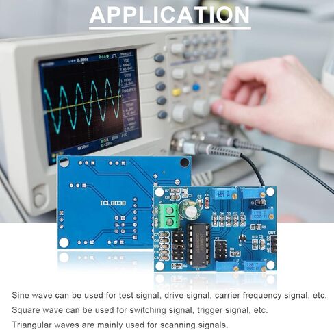 DAOKAI ICL8038 وحدة مولد الإشارة 10 هرتز - 450 كيلو هرتز مولد التردد المنخفض المتوسط ​​DC12-15V وحدة مولد مصدر إشارة الموجة الثلاثية / المستطيلة / الجيبية مع كابل دوبونت in Kuwait