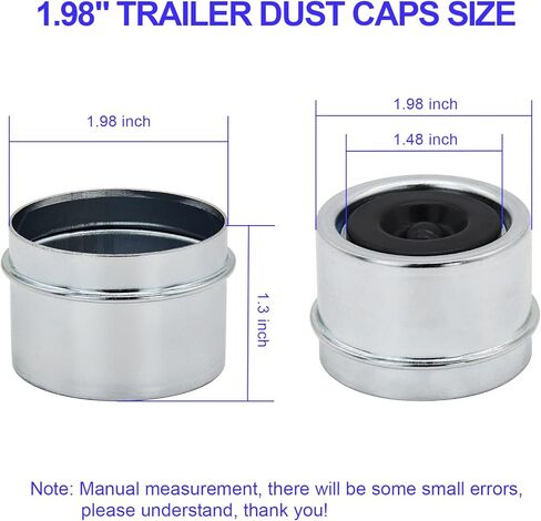 4 قطع أغطية غبار تحمل محور المقطورة 1.98 بوصة، غطاء غبار المقطورة مع 4 سدادات مطاطية إضافية أغطية غطاء الشحوم تناسب معظم المحاور التي يتراوح وزنها من 2000 إلى 3500 رطل دكستر، محور المقطورة غطاء غبار غطاء الشحوم in Kuwait