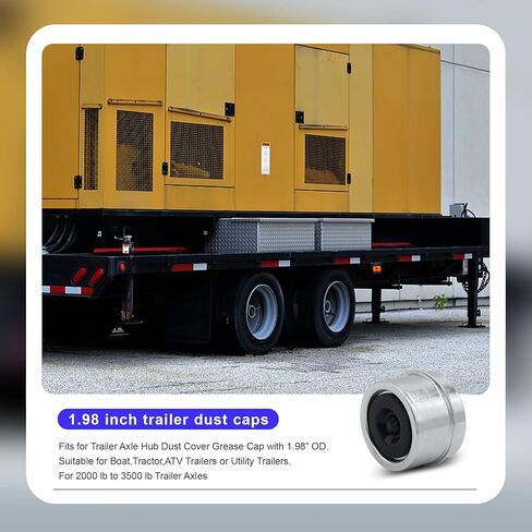 4 قطع أغطية غبار تحمل محور المقطورة 1.98 بوصة، غطاء غبار المقطورة مع 4 سدادات مطاطية إضافية أغطية غطاء الشحوم تناسب معظم المحاور التي يتراوح وزنها من 2000 إلى 3500 رطل دكستر، محور المقطورة غطاء غبار غطاء الشحوم in Kuwait