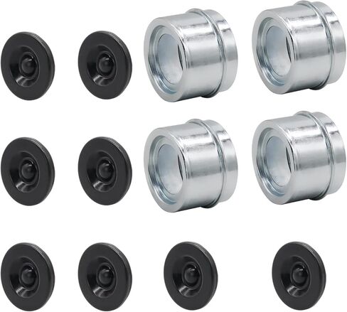 4 قطع أغطية غبار تحمل محور المقطورة 1.98 بوصة، غطاء غبار المقطورة مع 4 سدادات مطاطية إضافية أغطية غطاء الشحوم تناسب معظم المحاور التي يتراوح وزنها من 2000 إلى 3500 رطل دكستر، محور المقطورة غطاء غبار غطاء الشحوم in Kuwait