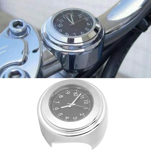 KIMISS 22-25mm العالمي للدراجات النارية المقود ساعة معدنية جبل قبضة اليد بار ساعة الطلب (أسود) in Kuwait