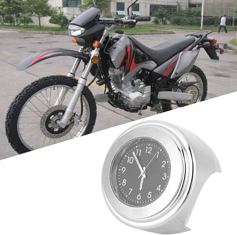 KIMISS 22-25mm العالمي للدراجات النارية المقود ساعة معدنية جبل قبضة اليد بار ساعة الطلب (أسود) in Kuwait