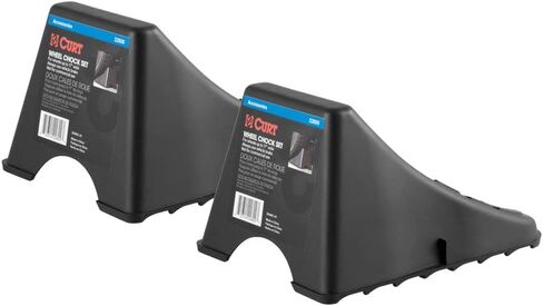 CURT 22800 Black Plastic Wheel Chocks, Vehicle, Trailer, Truck, RV, 2-Pack in Saudi Arabia