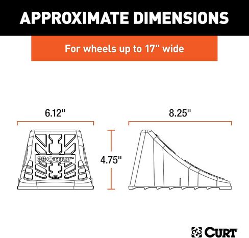CURT 22800 Black Plastic Wheel Chocks, Vehicle, Trailer, Truck, RV, 2-Pack in Saudi Arabia