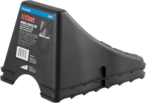 CURT 22800 Black Plastic Wheel Chocks, Vehicle, Trailer, Truck, RV, 2-Pack in Saudi Arabia