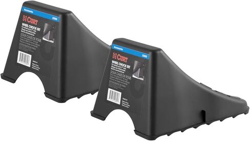 CURT 22800 Black Plastic Wheel Chocks, Vehicle, Trailer, Truck, RV, 2-Pack in Saudi Arabia