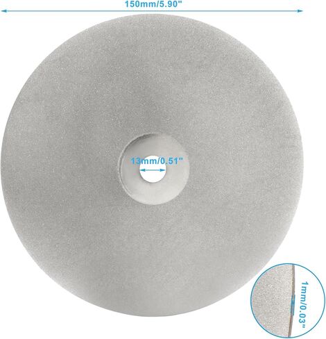 عجلة اللفة المسطحة الماسية من Kmitmuk، مقاس 6 بوصة × 1/2 بوصة، 240 حبيبة على الجانبين، قرص الصنفرة، قرص تلميع لقطع أو صنفرة الحجر والزجاج in Kuwait