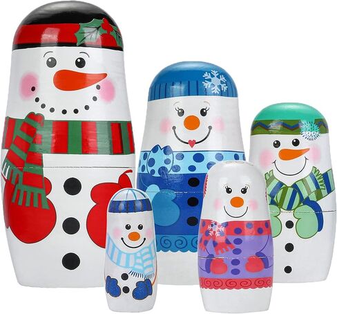 Mornajina 4pcs Silicone Russian Nesting Dolls, Cute Bears Animal Nesting Dolls, Matryoshka Dolls Christmas Birthday Gift in Saudi Arabia