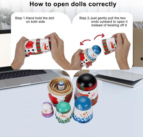 Mornajina 4pcs Silicone Russian Nesting Dolls, Cute Bears Animal Nesting Dolls, Matryoshka Dolls Christmas Birthday Gift in Saudi Arabia