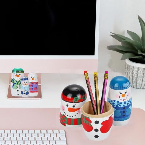 Mornajina 4pcs Silicone Russian Nesting Dolls, Cute Bears Animal Nesting Dolls, Matryoshka Dolls Christmas Birthday Gift in Saudi Arabia
