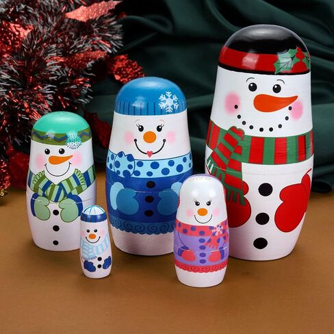 Mornajina 4pcs Silicone Russian Nesting Dolls, Cute Bears Animal Nesting Dolls, Matryoshka Dolls Christmas Birthday Gift in Saudi Arabia