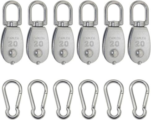 M15 304 Stainless Steel Single Pulleys Bearing Suspension Traction Pulleys and Spring Hook 4pcs in Saudi Arabia