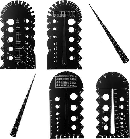 Blulu 4 Pcs Metric and Imperial Metal Screw Thread Gauge Black Bolt Screw Gauge Measuring Thread Pitch Gauge for Measurement Tool in Saudi Arabia