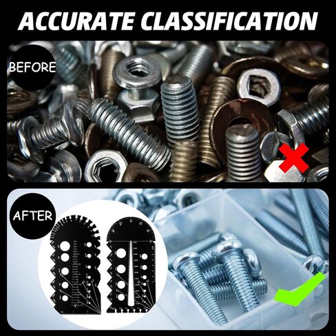 Blulu 4 Pcs Metric and Imperial Metal Screw Thread Gauge Black Bolt Screw Gauge Measuring Thread Pitch Gauge for Measurement Tool in Saudi Arabia