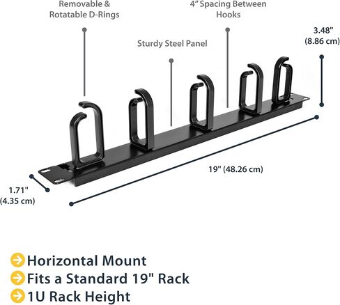 StarTech.com Vertical 40U Server Rack Cable Management w/ D-Ring Hooks - 40U Network Rack Cord Manager Panels - 2x 3ft Wire Organizers (CMVER40UD) in Saudi Arabia
