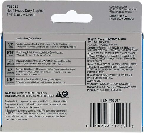 55014#4 Heavy Duty Narrow Crown Staples - 1/4" Length - 1250/box, 5 Pack in Kuwait