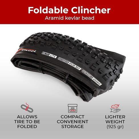 Fincci Maori 29 x 2.25 Inch Bike Tire Foldable 57-622 60 TPI with Nylon Protection and Schrader Inner Tubes 48mm for Mountain Enduro Gravel MTB Hybrid Bicycle in Saudi Arabia