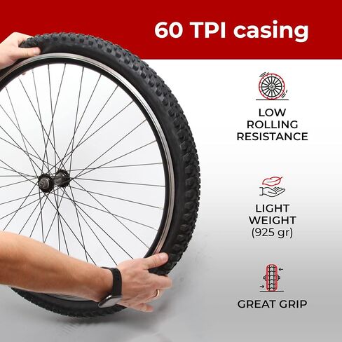 Fincci Maori 29 x 2.25 Inch Bike Tire Foldable 57-622 60 TPI with Nylon Protection and Schrader Inner Tubes 48mm for Mountain Enduro Gravel MTB Hybrid Bicycle in Saudi Arabia