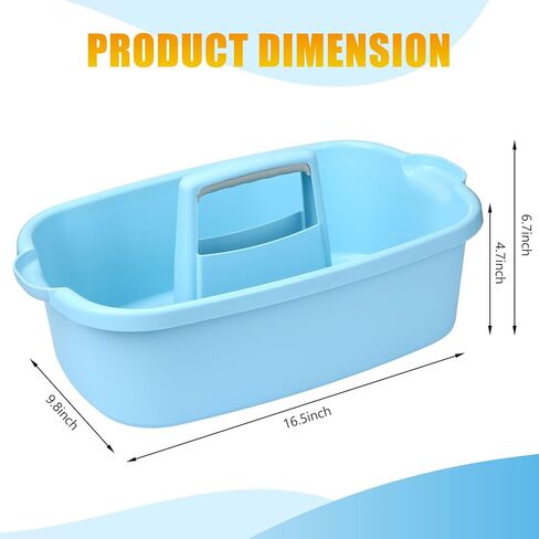 uiifan 8 قطع منظم العلبة البلاستيكية للتنظيف مع مقبض للتنظيف بالجملة، أداة تنظيف العلبة، سلة تنظيف متعددة الاستخدامات للاستخدام التجاري، فرشاة زجاجة الرذاذ، إسفنجة للمنزل والمكتب والمدرسة in Kuwait