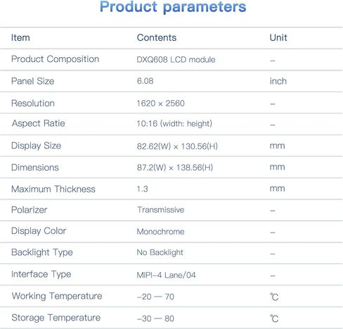 شاشة LCD أحادية اللون 6.08 بوصة 2K لطابعات Anycubic Photon Mon الراتنج ثلاثية الأبعاد، دقة 1620x2560 بدون لوحة اللمس in Kuwait