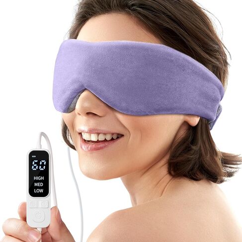 YFONG Heated Eye Mask, Warm Eye Compress Mask for Dry Eyes, USB Electric Eye Heating Pad with Temperature & Timer Control, Dry Eye Mask for Relax & Reduce Eye Strain Dark Circle Dry Eye Improve Sleep in Saudi Arabia