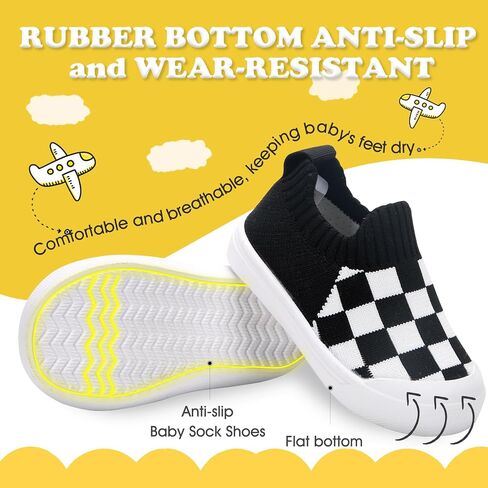 Mesh Toddler Shoes,Baby Sneakers Girls Boys, Baby Sock Shoe,Slip-On Baby Walking Shoes,Breathable Toddler Tennis Shoes,Baby Non-Slip Breathable Slippers with Soft Rubber Soles 6 9 12 18 24 Months in Saudi Arabia