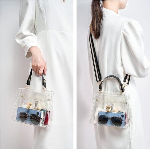محافظ LZXYBIN الشفافة للنساء في الاستاد، محفظة صغيرة شفافة للحفلات الموسيقية وحقيبة كروس شفافة معتمدة للنساء in Kuwait