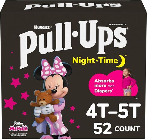 Pull-Ups Girls' Night-Time Potty Training Pants, Size 5T-6T Overnight Training Underwear (46-60 lbs), 44 Ct in Saudi Arabia