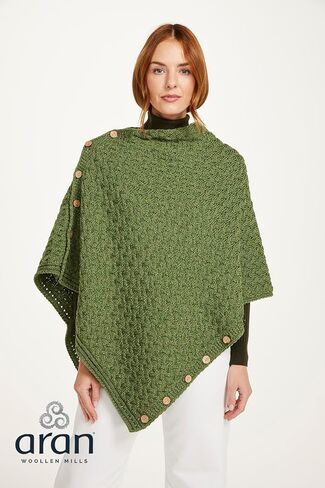 Aran Woollen Mills Supersoft Merino Wool Buttoned Irish Cape/Poncho in Kuwait