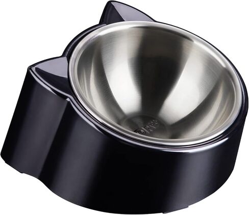 CATPRO أوعية طعام القطط المائلة، وعاء تغذية القطط المائل 15 درجة، وعاء لتقويم العظام للقطط مضاد للقيء ومضاد للانسكاب، وعاء طعام مرتفع للقطط مصنوع من الفولاذ المقاوم للصدأ بزاوية مائلة، رمادي in Kuwait