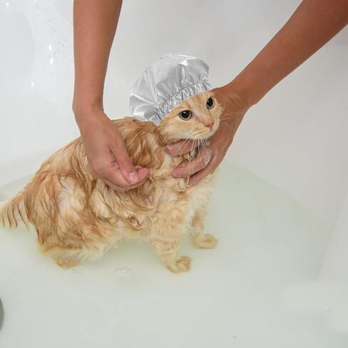 Ipetboom Pet Dog Shower Cap - Puppy Bathing Supplies Puppy Hat Waterproof Shower Cap - Reusable Bath Ear Covers with Adjustable Strap for Cat Dog Kitten Puppy in Saudi Arabia