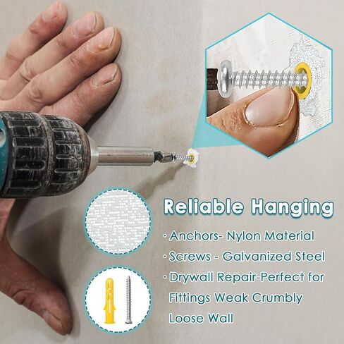 Saillong 300 قطعة من مرساة الحائط و30 قطعة من طقم إصلاح مرساة الحوائط الجافة، مجموعة متنوعة من مراسي الحوائط الجافة والمسامير، مراسي بلاستيكية متنوعة، براغي تثبيت مع حقيبة تخزين للجص الخرساني in Saudi Arabia