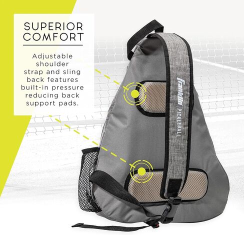 Franklin Sports Pickleball Bag - Men's and Women's Backpack - Official Adjustable Sling Bag of U.S Open Pickleball Championships - Gray/Gray in Saudi Arabia