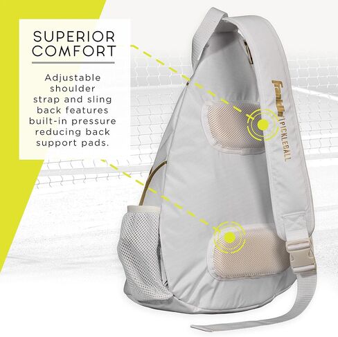 Franklin Sports Pickleball Bag - Men's and Women's Backpack - Official Adjustable Sling Bag of U.S Open Pickleball Championships - Gray/Gray in Saudi Arabia