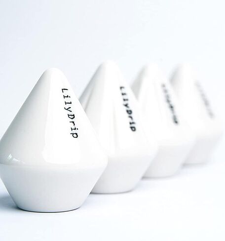 مجموعة ماكينة صنع القهوة من السيراميك من LilyDrip - 4 قطع منقطات سيراميك، ماكينة صنع القهوة بالتقطير اليدوية تخمر بشكل متساوٍ مع استخلاص أفضل، مجموعة منقطات القهوة تعمل على تحسين معدل التدفق، تناسب V60، أوريغامي - مجموعة in Kuwait