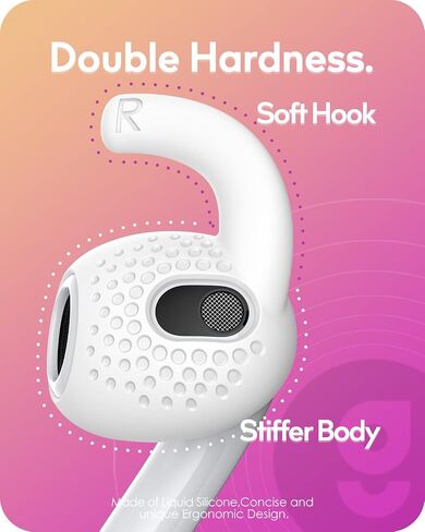 3 Pairs Ear Hooks Covers for AirPods Pro [Added Storage Pouch] Upgraded Anti-Slip Sports Ear Covers Accessories Compatible with Apple AirPods Pro (2019) (White) in Saudi Arabia