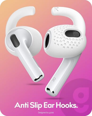 3 Pairs Ear Hooks Covers for AirPods Pro [Added Storage Pouch] Upgraded Anti-Slip Sports Ear Covers Accessories Compatible with Apple AirPods Pro (2019) (White) in Saudi Arabia