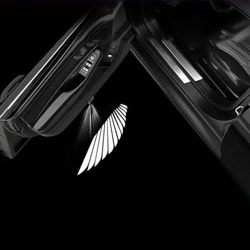 ESY CHECK مصابيح باب السيارة بشعار Angel Wings Logo Light، سيارة لاسلكية LED HD باب لاصق ضوء مجاملة متوافق مع جميع السيارات in Kuwait