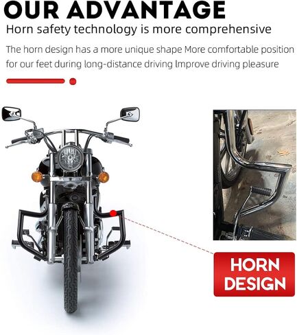 Gamyipp 1.5 "Fat Crash Bar محرك الحرس الطريق السريع لـ Kawasaki Vulcan 900 VN900 Classic Custom 2006-2019 (كروم) in Kuwait