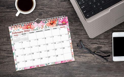 CRANBURY Small 8x6" Wall Calendar 2025-2026 (Floral), Use July 2025 to Dec 2026, Mini Monthly Hanging Calendar, Gorgeous Flower Designs, Use on Bulletin Board, Fridge, or on Desk, Includes Stickers in Saudi Arabia