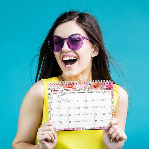 CRANBURY Small 8x6" Wall Calendar 2025-2026 (Floral), Use July 2025 to Dec 2026, Mini Monthly Hanging Calendar, Gorgeous Flower Designs, Use on Bulletin Board, Fridge, or on Desk, Includes Stickers in Saudi Arabia