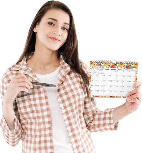 CRANBURY Small 8x6" Wall Calendar 2025-2026 (Floral), Use July 2025 to Dec 2026, Mini Monthly Hanging Calendar, Gorgeous Flower Designs, Use on Bulletin Board, Fridge, or on Desk, Includes Stickers in Saudi Arabia