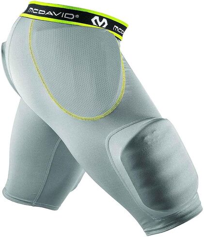 McDavid Football Padded Girdle Compression Shorts with Hard-Shell Thigh Protection. Hip and Tailbone Soft Pads and Cup Pocket in Saudi Arabia