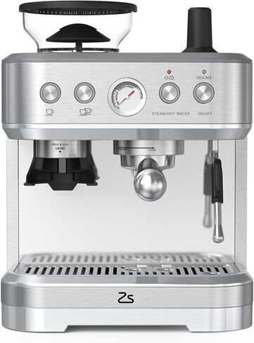 GARVEE Espresso Machine with Milk Frother, All in One Cappuccino Latte Coffee Maker for Home Barista, Built-In Bean Grinder, 85oz Removable Water Tank, Gifts for Dad, Mom, Coffee Lover in Saudi Arabia