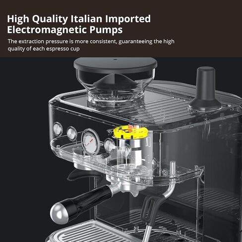 GARVEE Espresso Machine with Milk Frother, All in One Cappuccino Latte Coffee Maker for Home Barista, Built-In Bean Grinder, 85oz Removable Water Tank, Gifts for Dad, Mom, Coffee Lover in Saudi Arabia